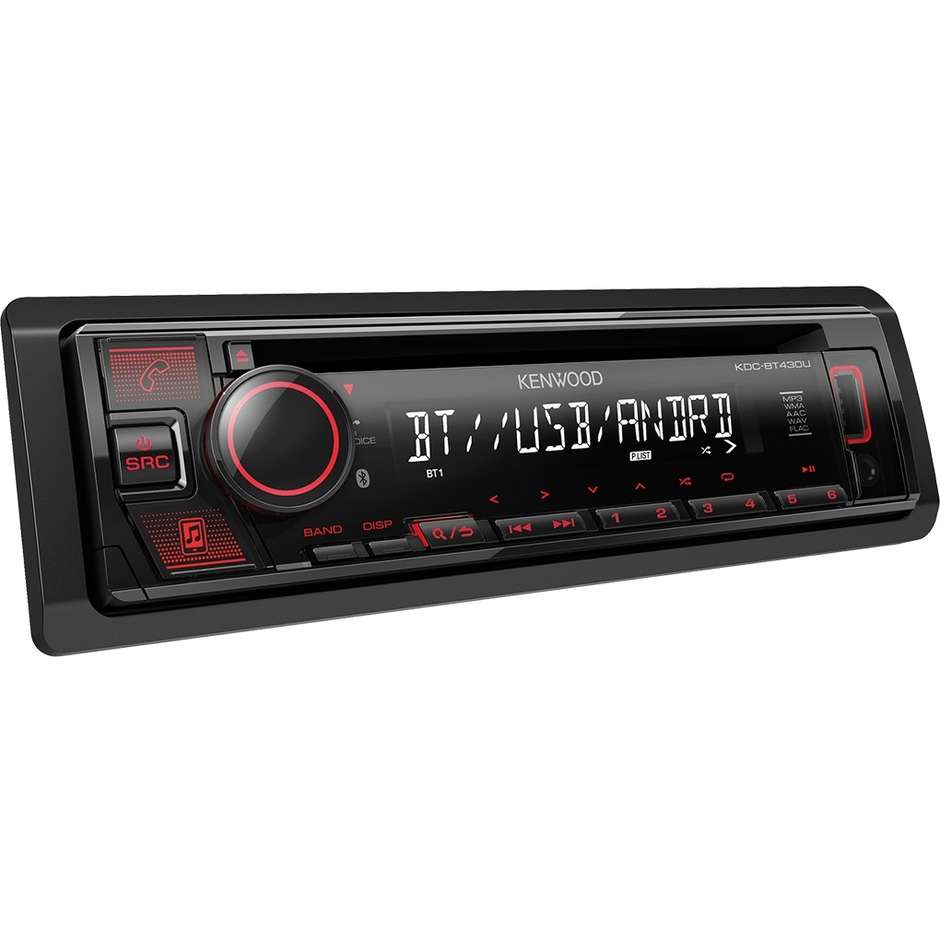 Kenwood KDC-BT430U Autoradio con display LCD MP3 ingresso USB e AUX colore Nero