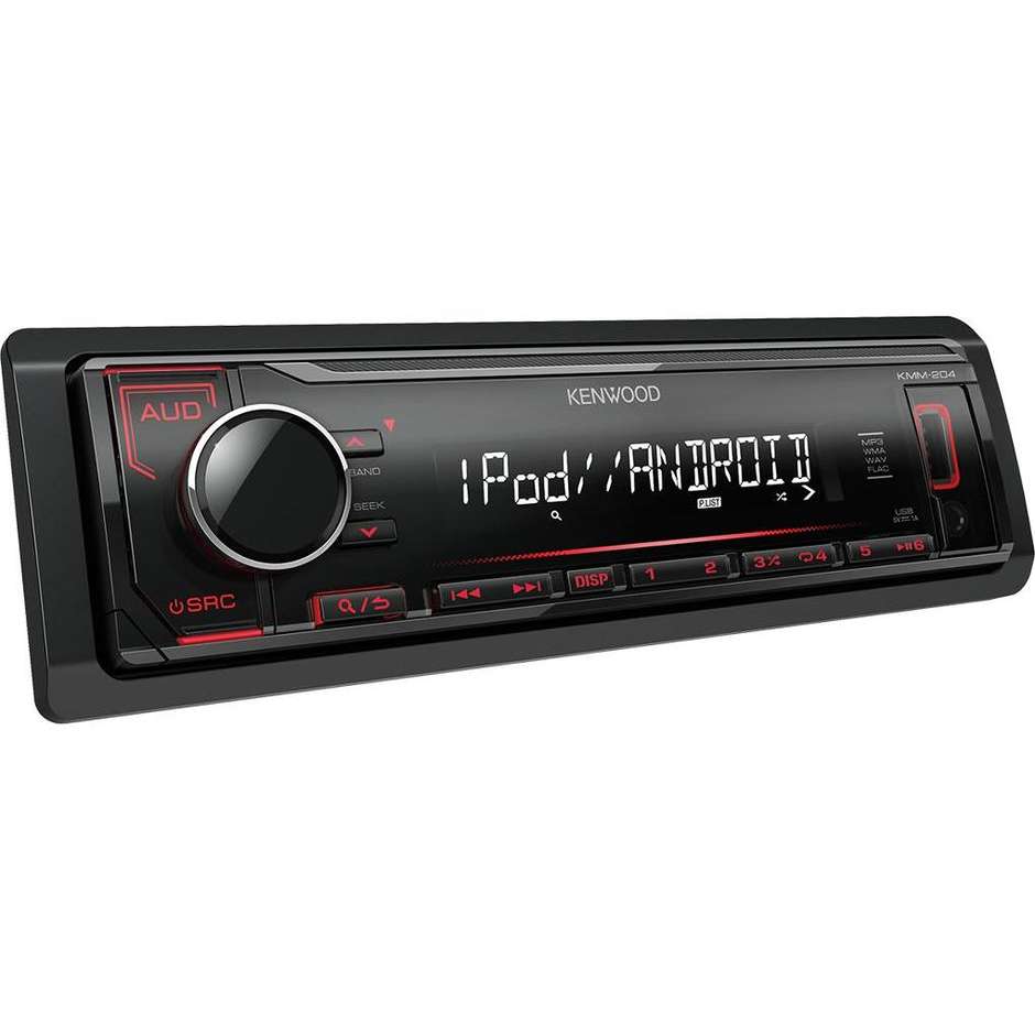 Kenwood KMM-204 autoradio display LCD MP3 con USB & AUX frontali
