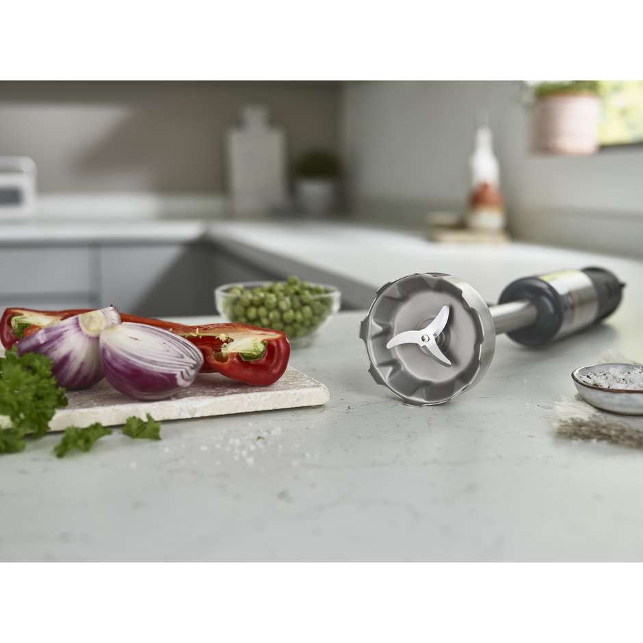 Kenwood Triblade XL+ HBM60.307GY Frullatore a Immersione 1000 W Set Completo con Tritatutto Grigio Antracite