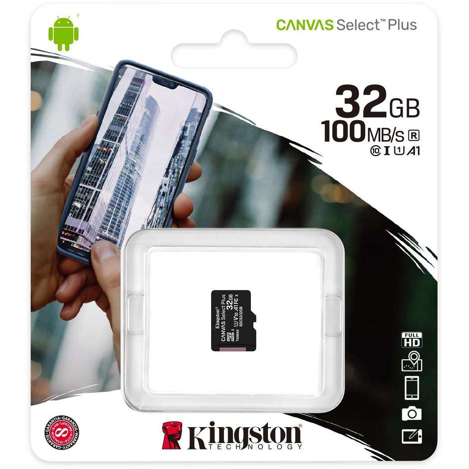Kingston 3SDCS2/32GBSP Scheda MicroSD Capacità 32 Gb colore nero