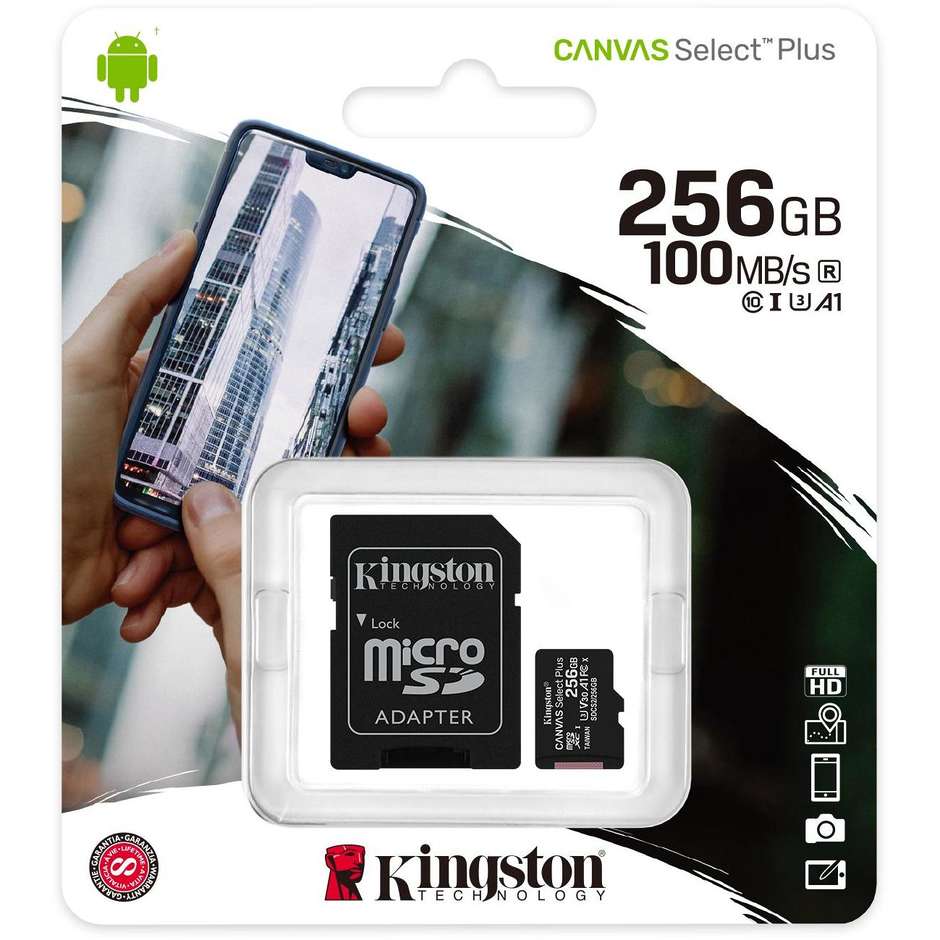 Kingston micro sd SDCS2/256GB con adattatore