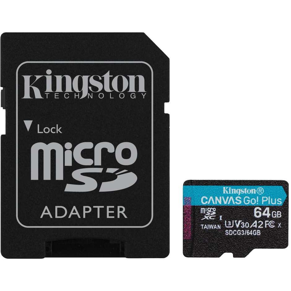 Kingston SDCG3/64GB Scheda MicroSD + adattatore Capacità 64 Gb colore nero