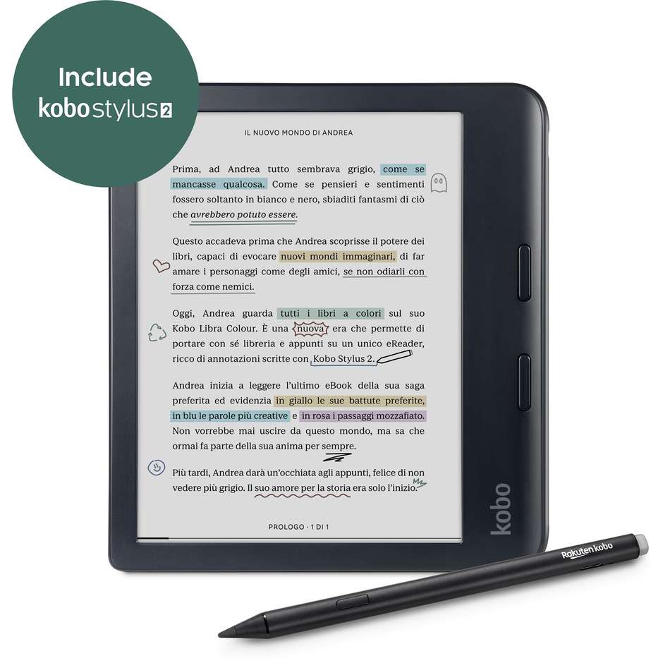 Kobo Lettore E-book 6" Memoria 32 GB Colore Nero