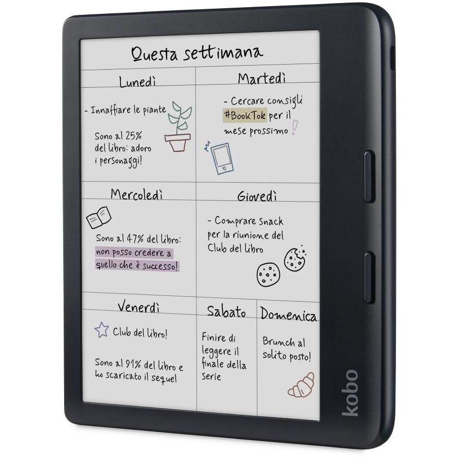 Kobo Lettore E-book 6" Memoria 32 GB Colore Nero