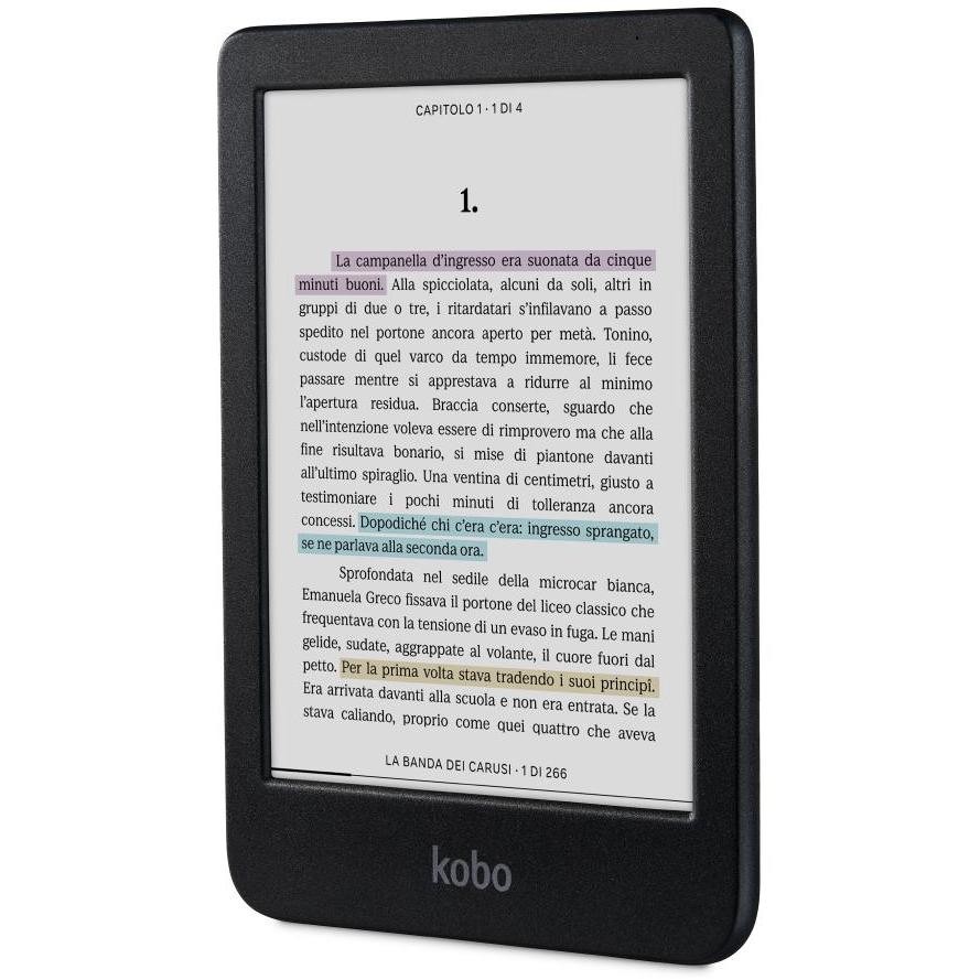 Kobo Lettore E-Book 6" Touch screen Memoria 16 GB Wi-Fi Colore Nero