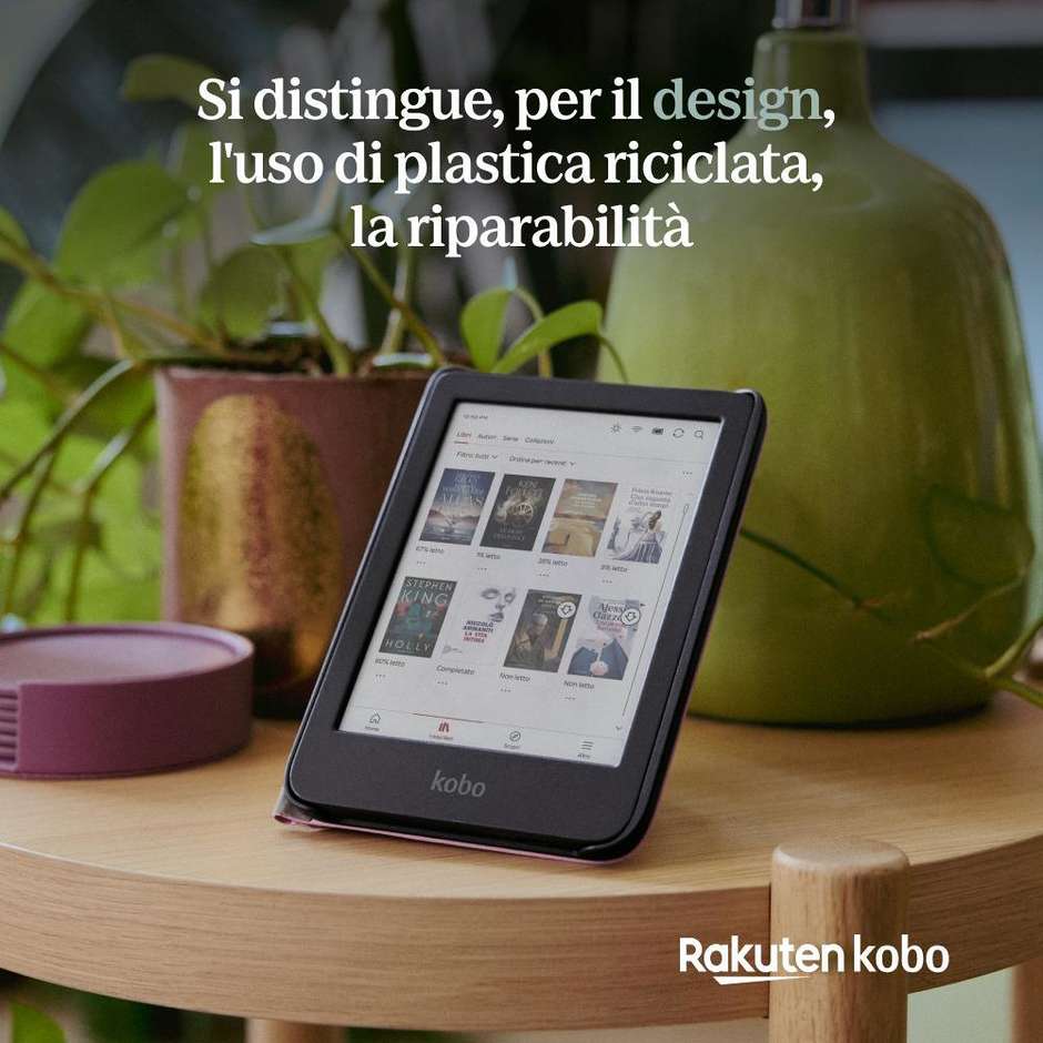 Kobo Lettore E-Book 6" Touch screen Memoria 16 GB Wi-Fi Colore Nero