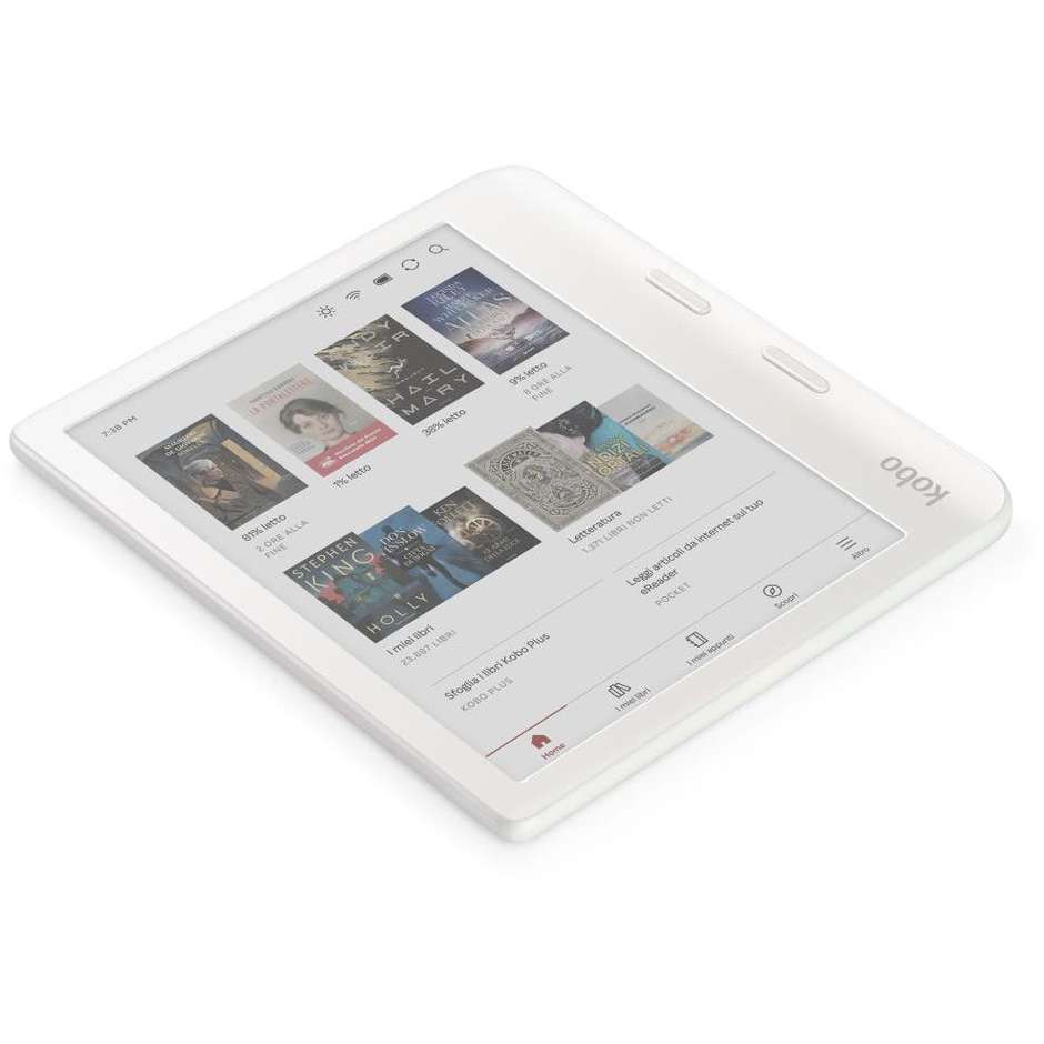 Kobo Libra Colour N428 E-Reader 7" E-Ink Kaleido 3 a Colori Touchscreen Memoria 32 GB Impermeabile IPX8 Wi-Fi Bianco