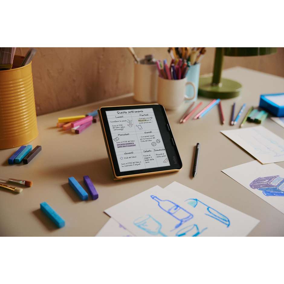 Kobo Libra Colour N428 E-Reader 7" E-Ink Kaleido 3 a Colori Touchscreen Memoria 32 GB Impermeabile IPX8 Wi-Fi Nero