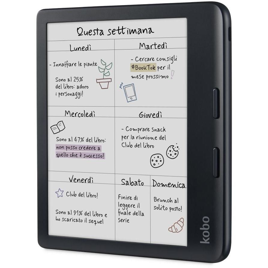 Kobo Libra Colour Nero con Custodia SleepCover Bundle (N428-KU-BK-K-BU) eReader a Colori 7" E Ink Kaleido 3 Touchscreen Impermeabile IPX8 32GB ComfortLight PRO Wi-Fi Bluetooth USB-C