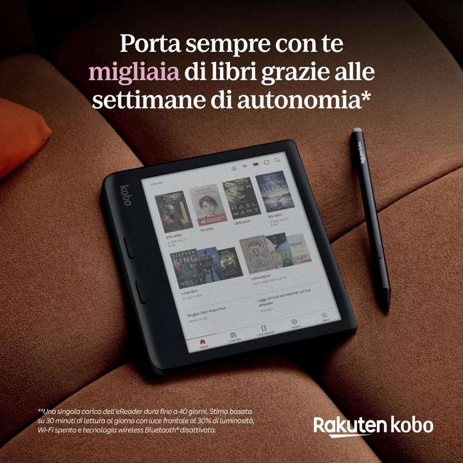 Kobo Libra Colour Nero con Custodia SleepCover Bundle (N428-KU-BK-K-BU) eReader a Colori 7" E Ink Kaleido 3 Touchscreen Impermeabile IPX8 32GB ComfortLight PRO Wi-Fi Bluetooth USB-C