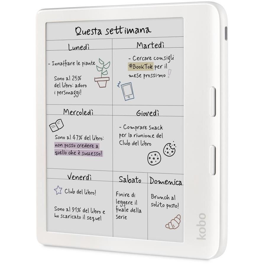 Kobo N428 Lettore e-book 7" Touch screen Memoria 32 GB Wi-Fi Colore Bianco