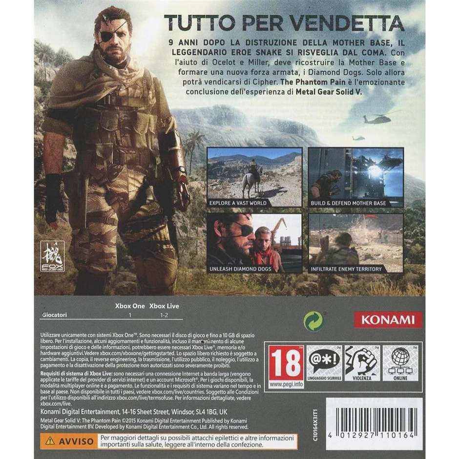 KONAMI Metal Gear Solid v the phantom pain Standard per Xbox One (PEGI 18)