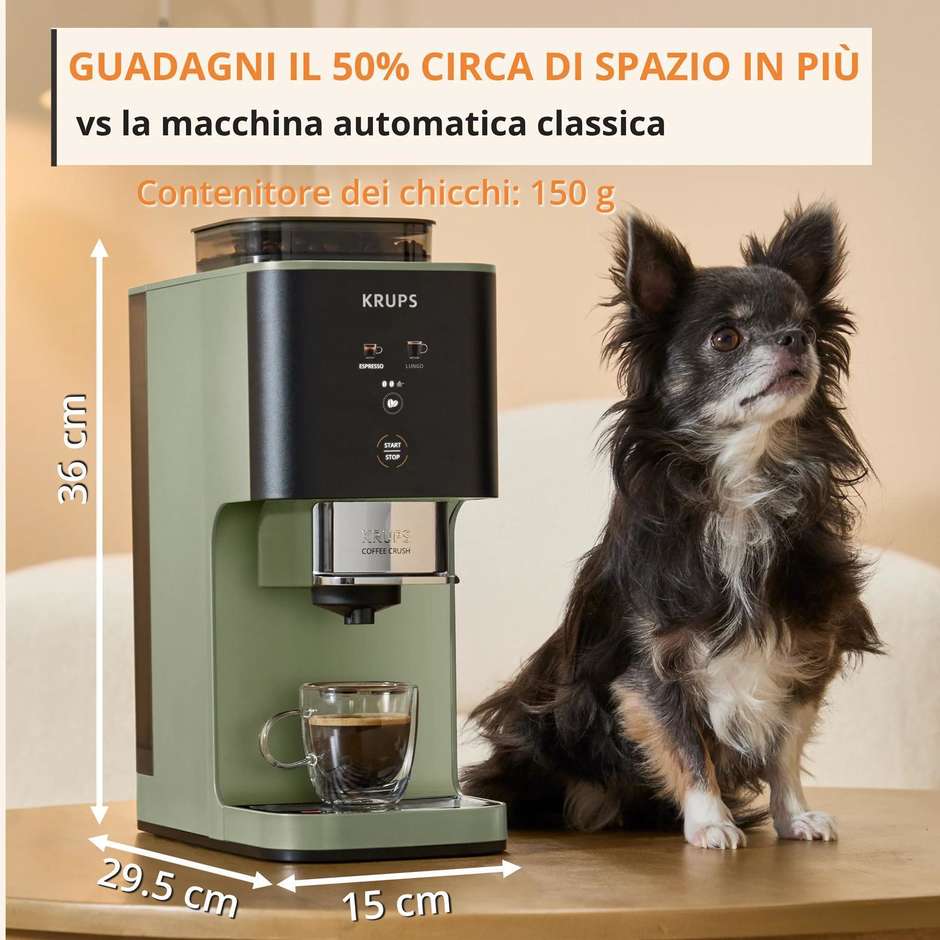 Krups Coffee Crush SA401L Macchina Espresso Automatica Verde