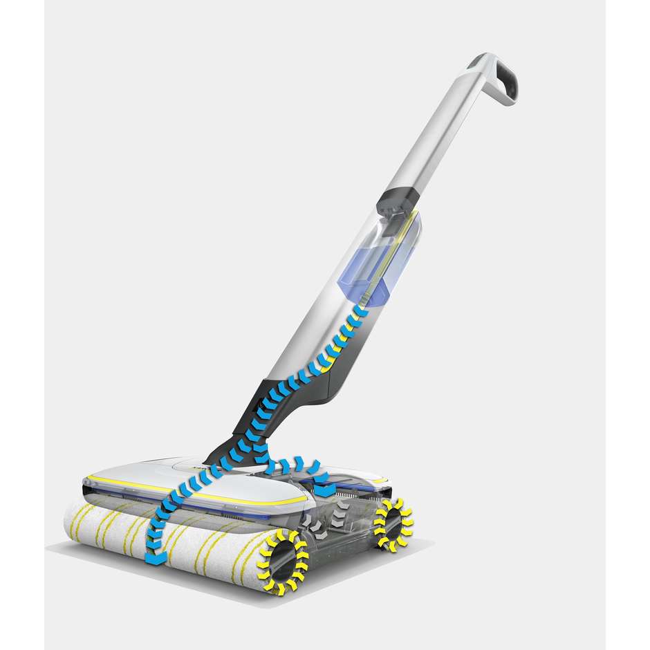 Kärcher FC7 Lavapavimenti Cordless Scopa Elettrica 25V 0,4L Nero Bianco Giallo