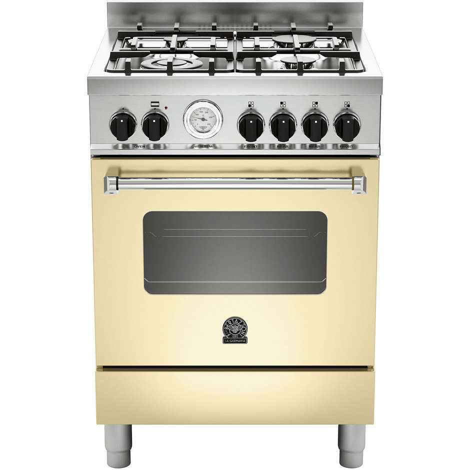 La Germania AMN604GEVSCRT cucina 60x60 4 fuochi a gas forno gas ventilato con grill elettrico 56 litri classe A+ crema