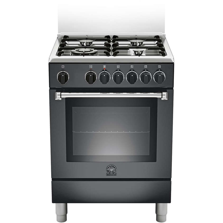 La Germania AMN604MFESNEE cucina 60x60 4 fuochi a gas forno elettrico multifunzione 56 litri classe A colore nero