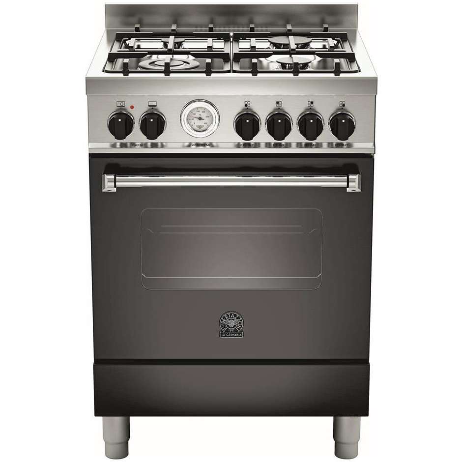 La Germania AMN604MFESNET cucina 60x60 4 fuochi a gas forno elettrico multifunzione 56 litri classe A colore nero