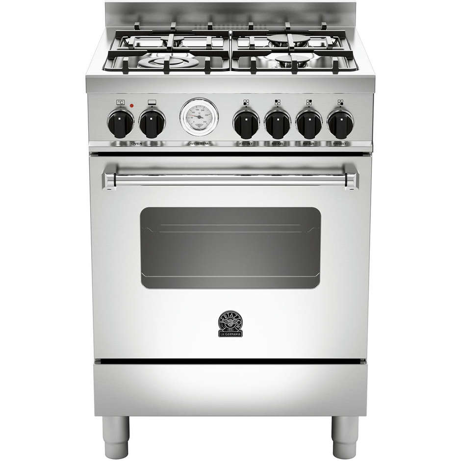La Germania AMN604MFESXT cucina 60x60 4 fuochi a gas forno elettrico multifunzione 56 litri classe A colore inox