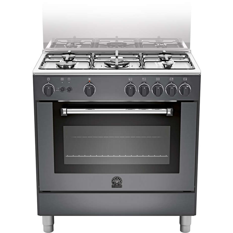 La Germania AMN805GEVSNEE cucina 80x50 5 fuochi a gas forno gas ventilato con grill elettrico 73 litri classe A colore nero