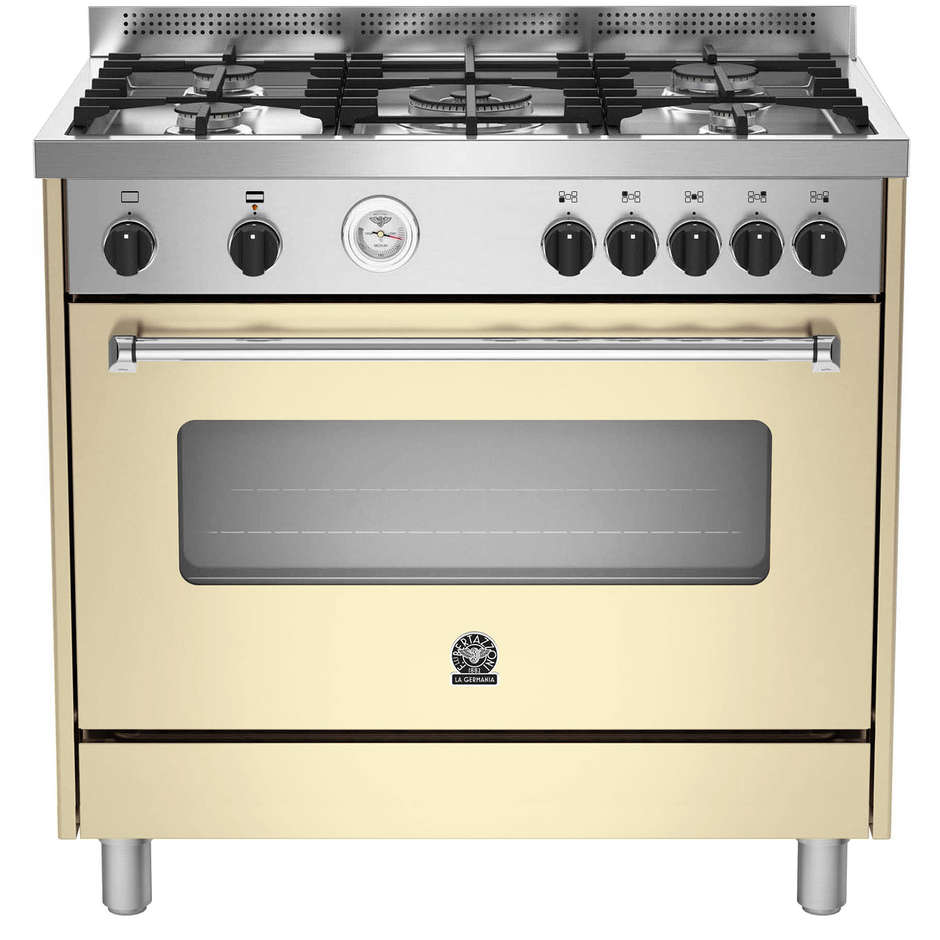 La Germania AMN905GEVSCRT cucina 90x60 5 fuochi a gas forno a gas ventilato con grill elettrico 115 litri classe A+ colore crema