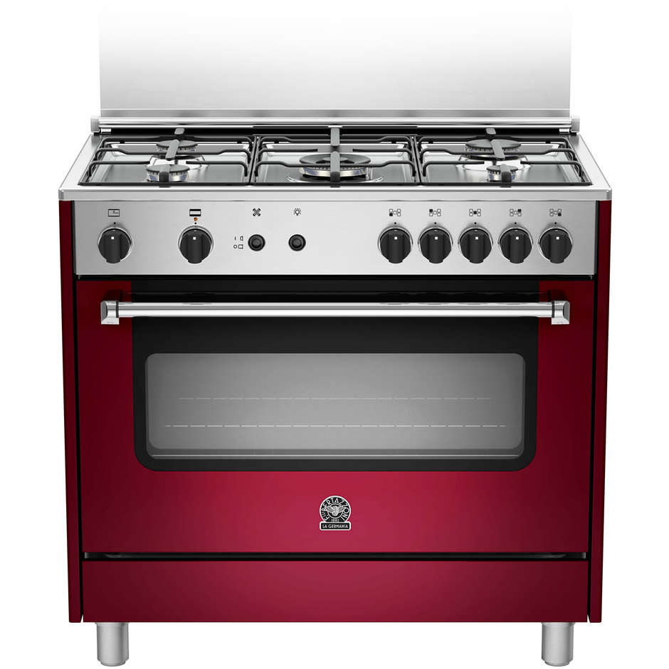 La Germania AMN905GEVSVIE cucina 90x60 5 fuochi a gas forno a gas ventilato con grill elettrico 115 litri classe A+ colore vino