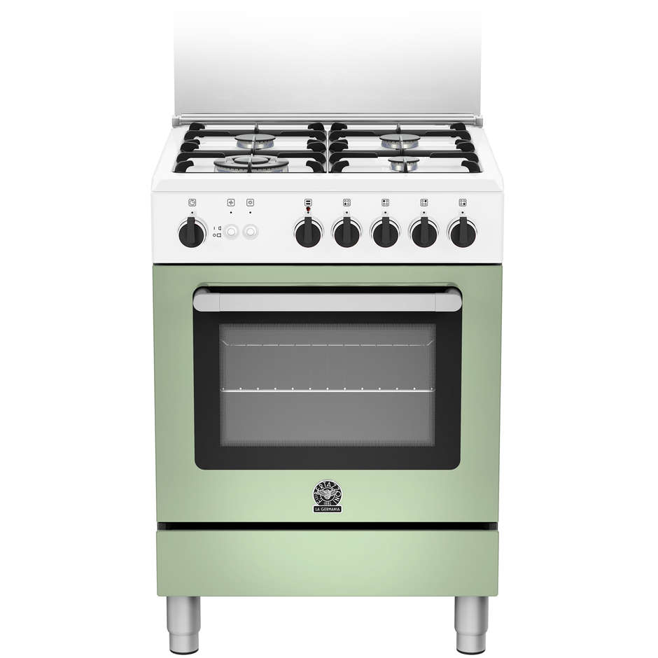 La Germania PRM604GEVSWVE serie Prima cucina 4 fuochi a gas 60x60 forno gas ventilato classe A+ bianco verde