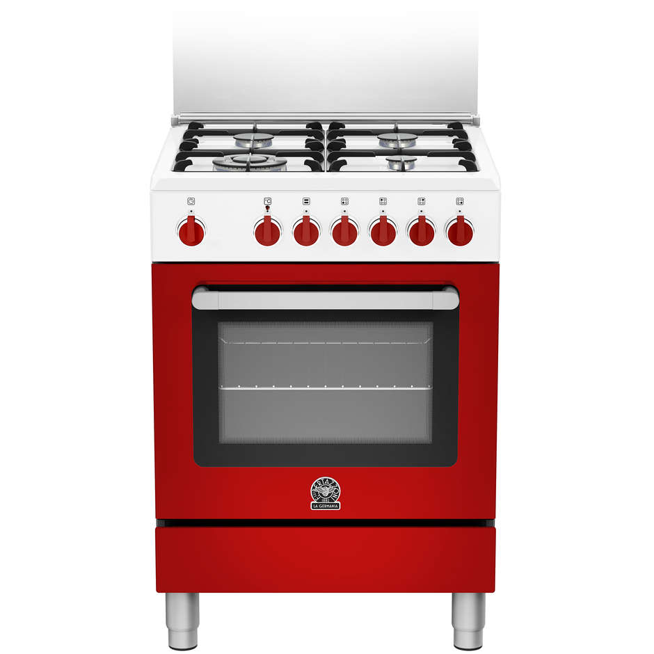 La Germania PRM604MFESWRE Serie Prima cucina 4 fuochi a gas 60x60 forno elettrico multifunzione classe A bianco rosso