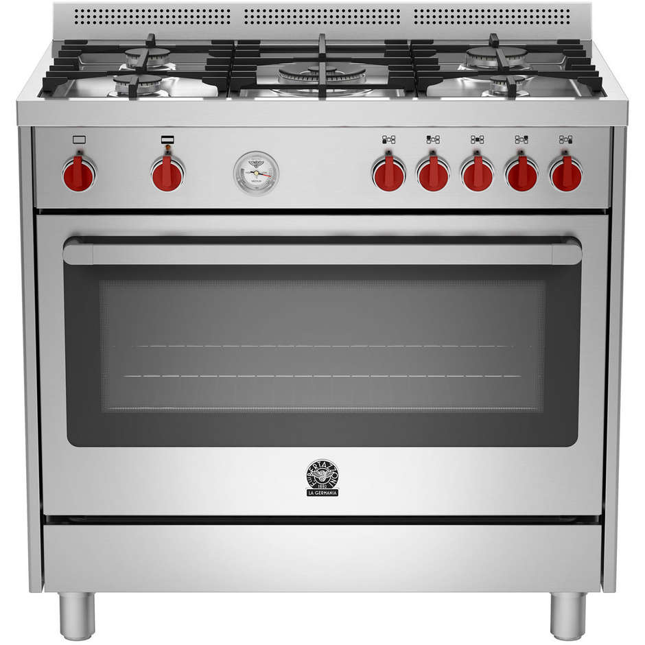 La Germania PRM905GEVSXT cucina 90x60 5 fuochi a gas forno a gas ventilato con grill elettrico 115 litri classe A+ colore inox