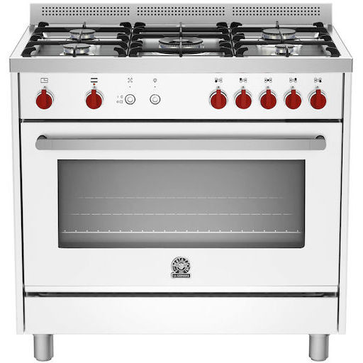 Cucina 5 fuochi forno gas statico 90x60 bianco - Falegnameria - ATLANTIC -  8056732557413