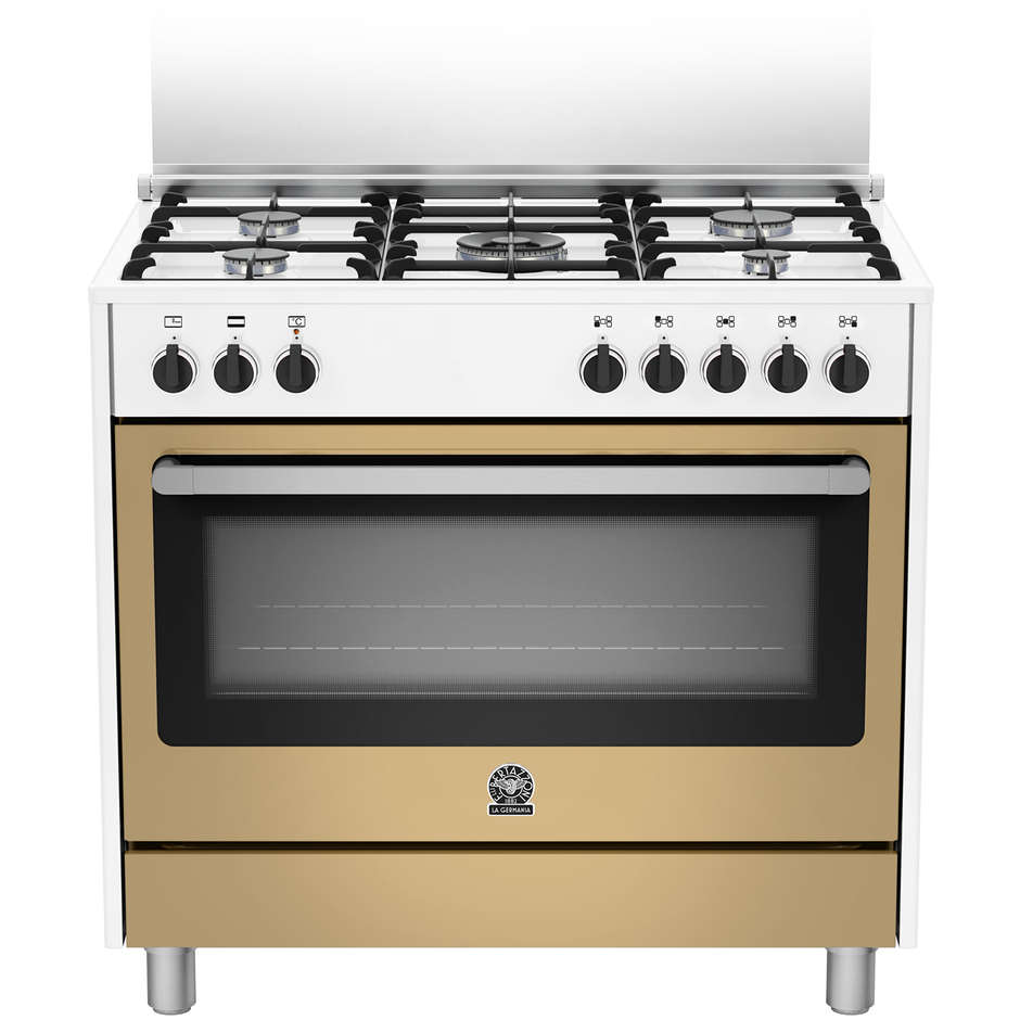 La Germania PRM905MFESWLE serie Prima cucina 90x60 5 fuochi a gas forno elettrico multifunzione classe B colore bianco caffelatte