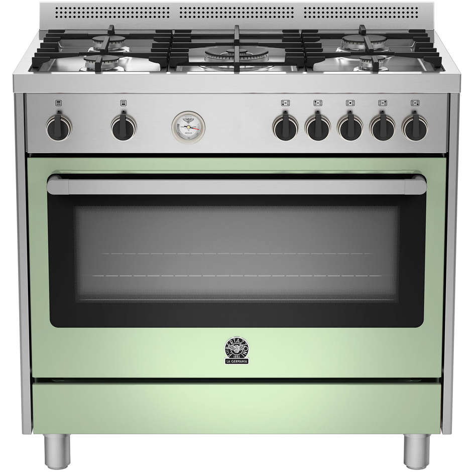 La Germania PRM905MFESXVT serie Prima cucina 90x60 5 fuochi a gas forno elettrico multifunzione classe A inox verde