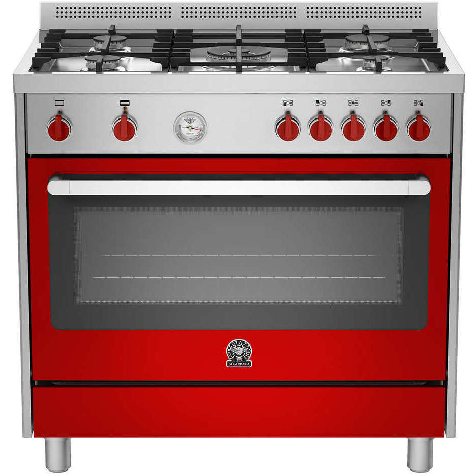 La Germania PRM965GXRT Cucina 90x60 5 Fuochi a gas Forno a gas ventilato 115 L Classe A+ colore Rosso