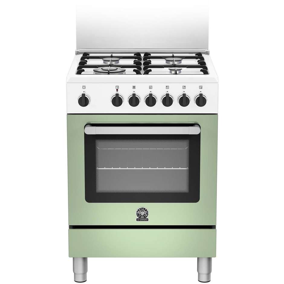 La Germania RI64C61CWV cucina 60x60 4 fuochi a gas forno elettrico multifunzione classe A colore bianco, verde