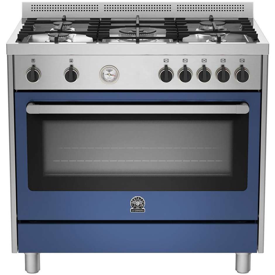 La Germania RIS95C71BXB cucina 90x60 5 fuochi a gas forno a gas ventilato con grill elettrico 115 litri classe A+ colore blu