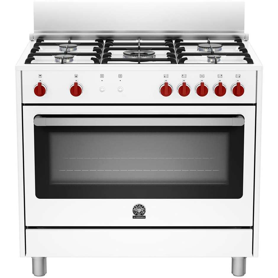 La Germania RIS95C71CW cucina 90x60 5 fuochi a gas forno a gas ventilato con grill elettrico 115 litri classe A+ colore bianco