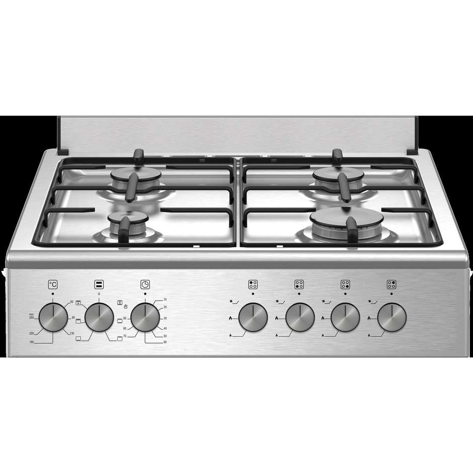 La Germania SE664EX/24 Cucina 4 Fuochi 60x60 Forno Elettrico Capacita forno 60 Lt Classe A Colore Acciaio Inox