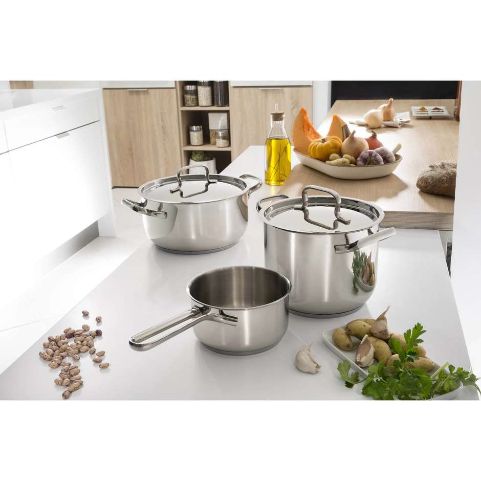 Lagostina 7116001380 set pentole 24 pz acciaio inox antiaderente