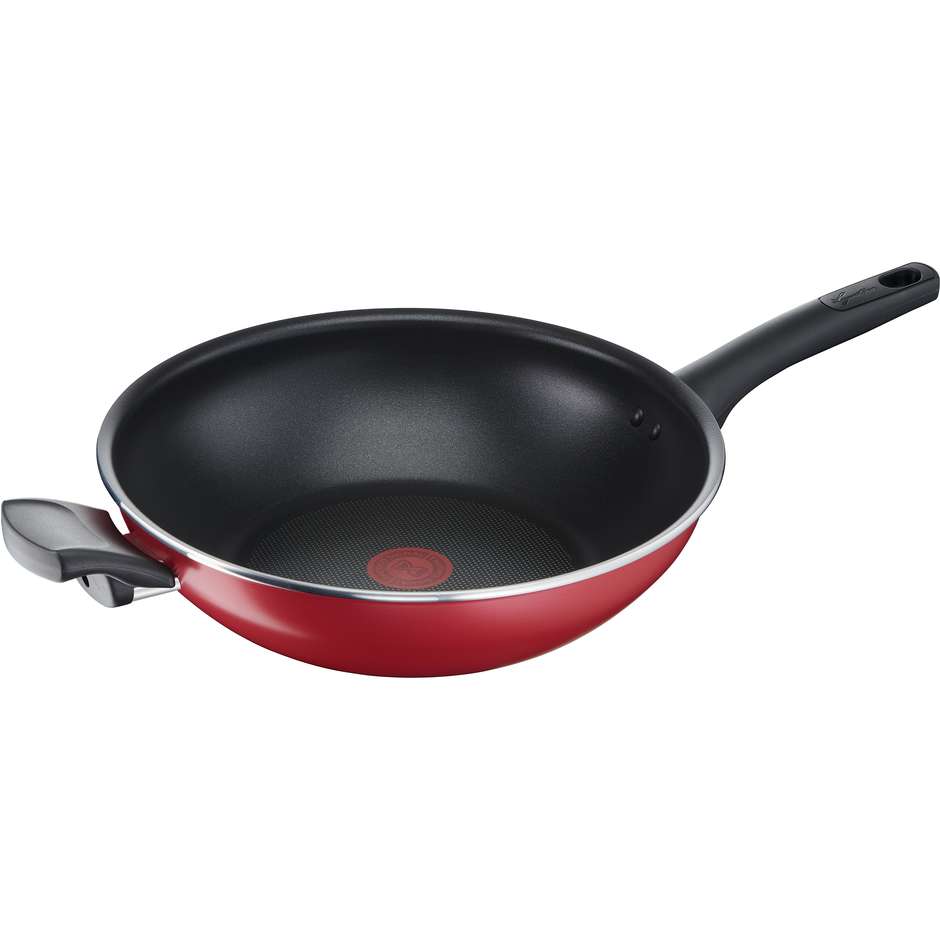 Lagostina Cucina Mediterranea Wok antiaderente Ø 30 cm Titanium Easy rosso
