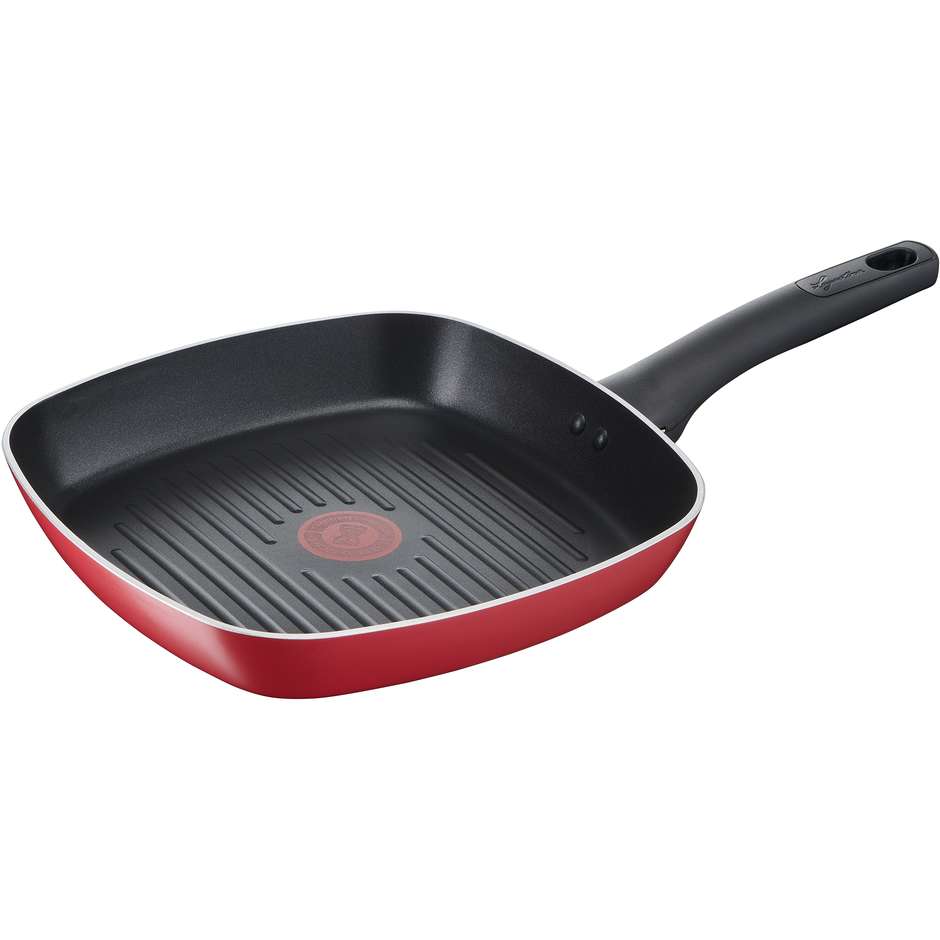 Lagostina Grill 26x26 Bistecchiera Quadrata Titanium Easy Induzione – Rossa