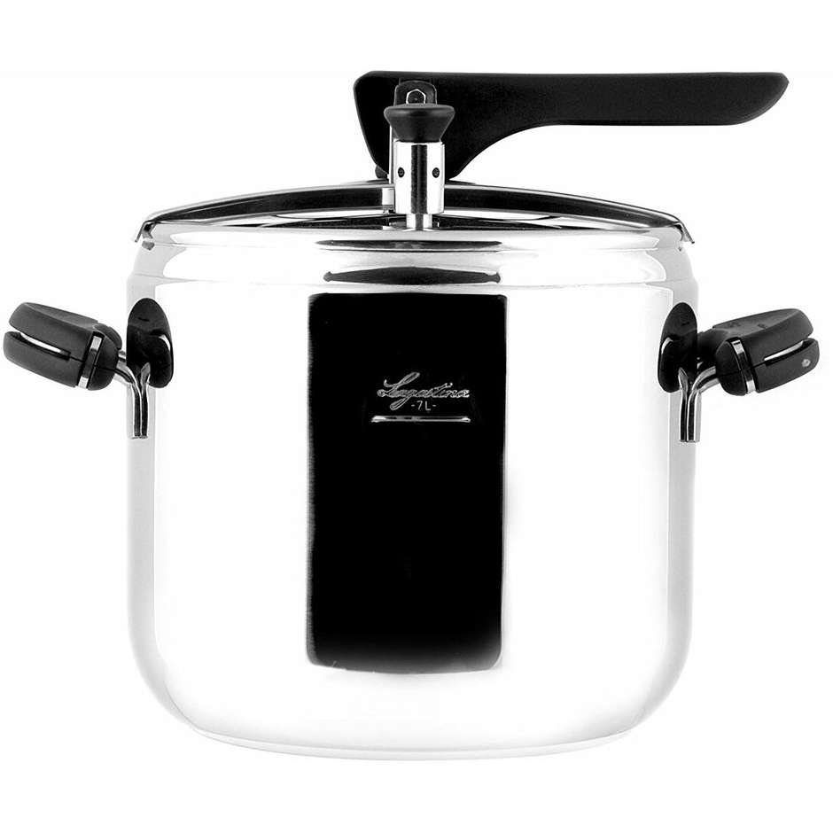 Lagostina Mia Pentola a Pressione in Acciaio Inox 18/10 Capacità 7 L Ø 22 cm Fondo Irradiante per Induzione
