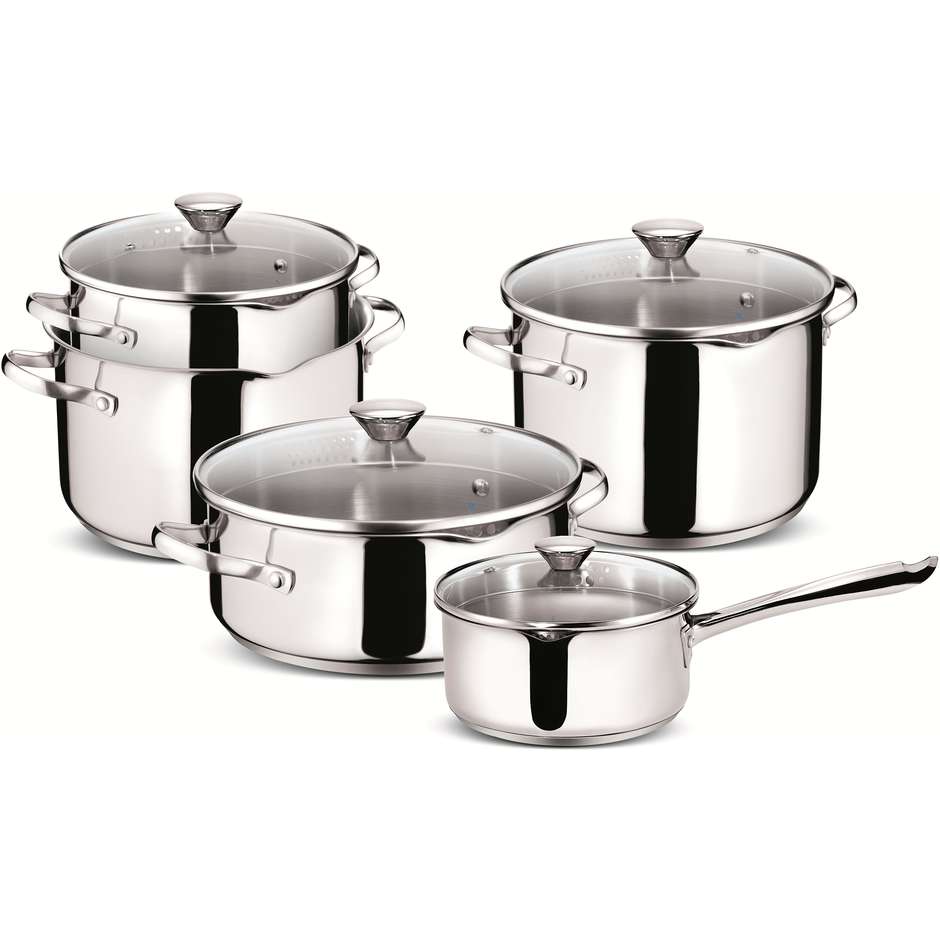 Lagostina Smart Batteria 9 pezzi acciaio inox 18/10 – fondo Lagoseal Plus