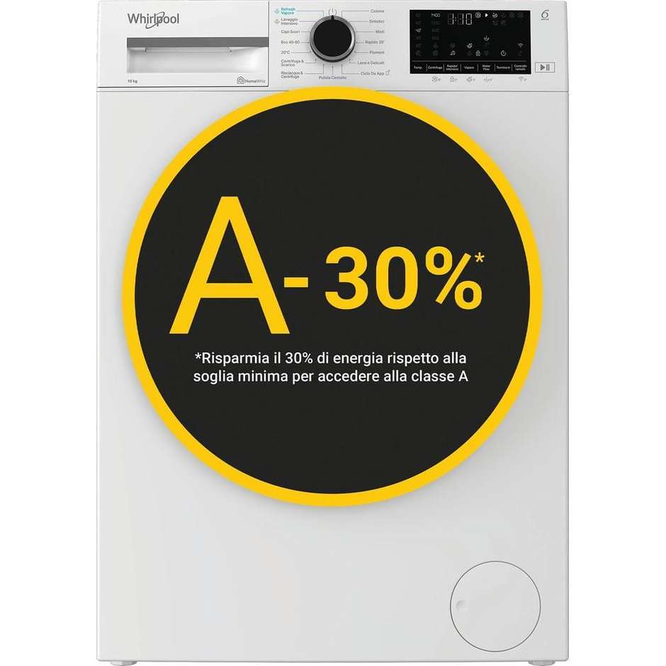 lavatrice cf 10kg 1400g a-30% inv vap 6senso wifi