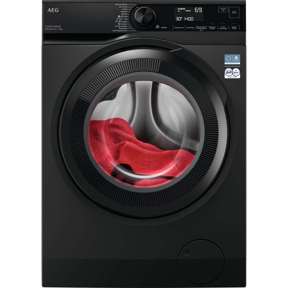 lavatrice cf 9kg 1400g a-20% plana nera inv vap c