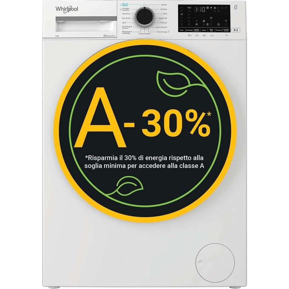 lavatrice cf 9kg 1400g a-30% inv vap oblonero wif
