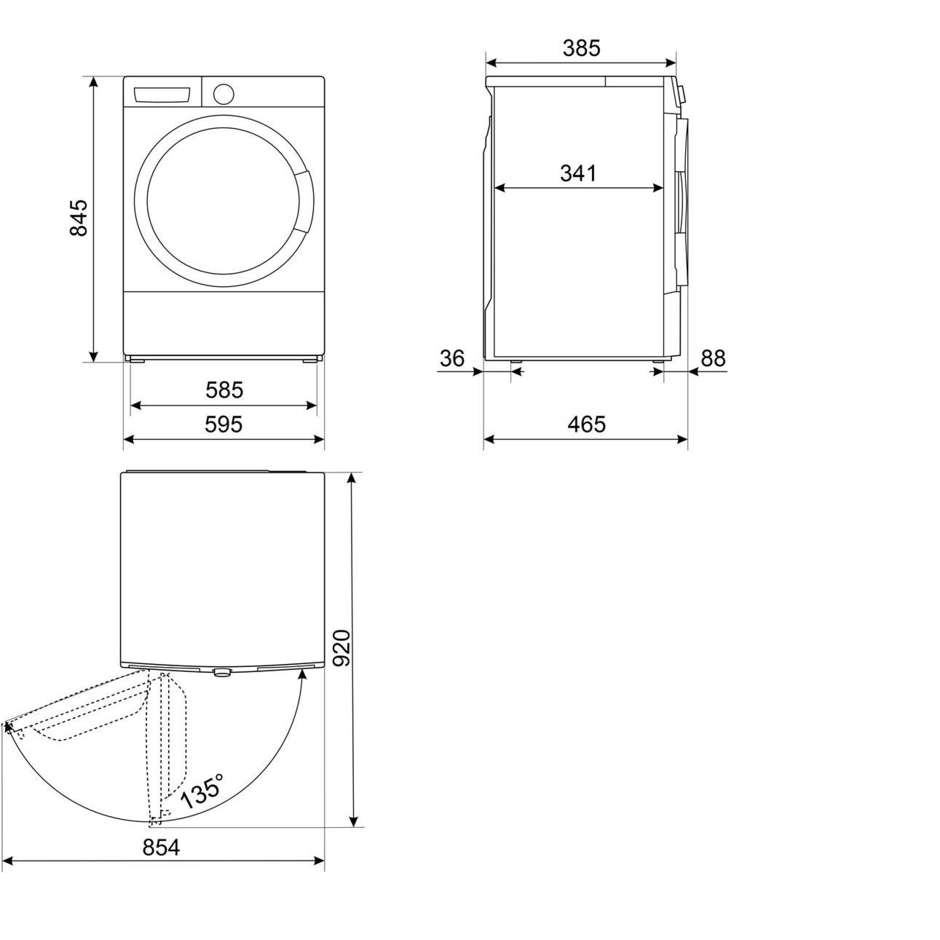 Lavatrice SMEG W3C072A Slim 46 cm 7 kg 1200 giri Inverter Vapore