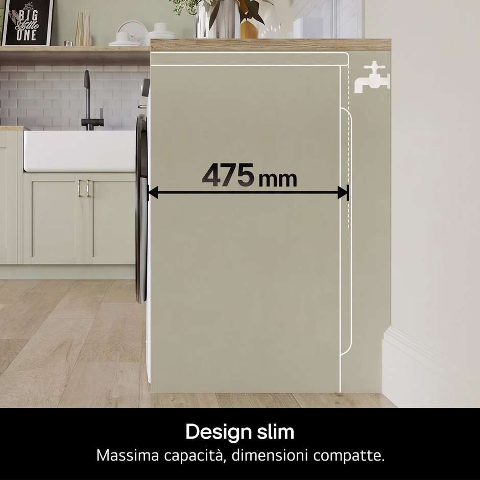 lavatrice snella 44cm 7kg 1200g a vap