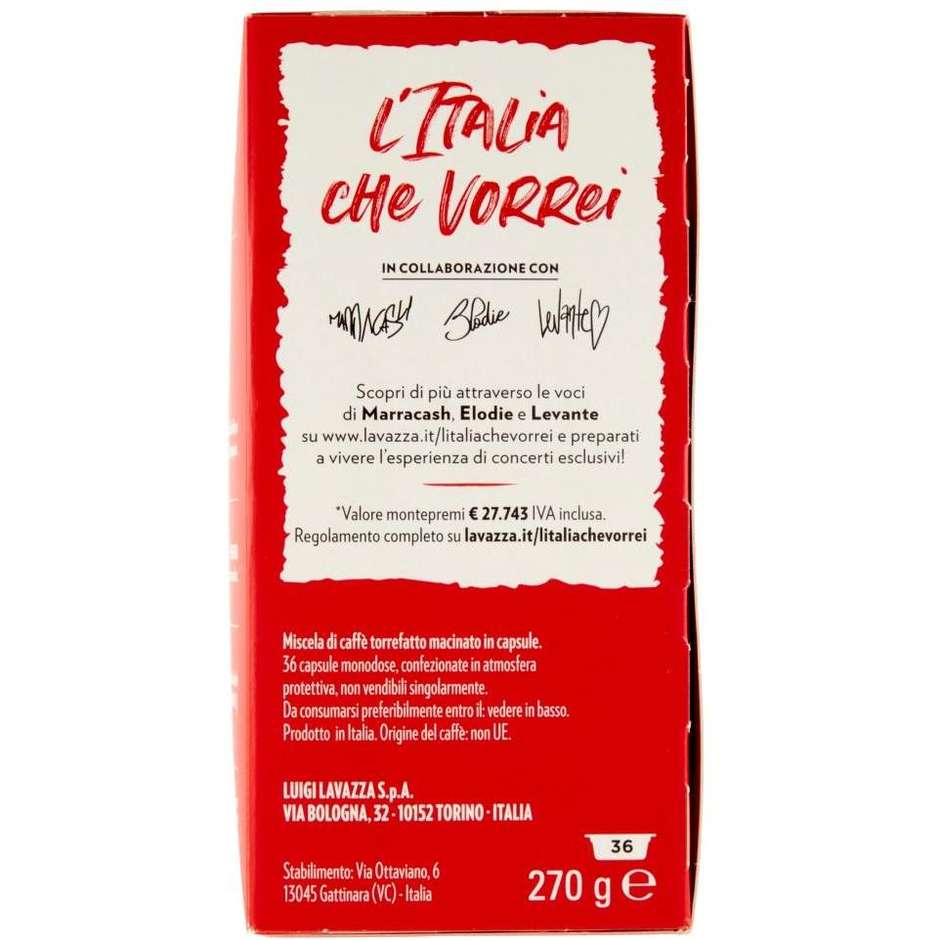 Lavazza A Modo Mio Qualità Rossa, 36 Capsule Caffè Espresso