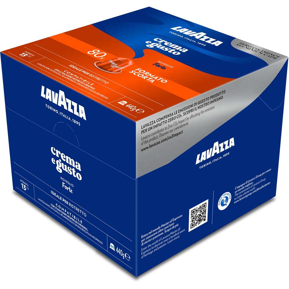 Lavazza Capsule Compatibili Nespresso Crema e Gusto Forte, 80 Capsule