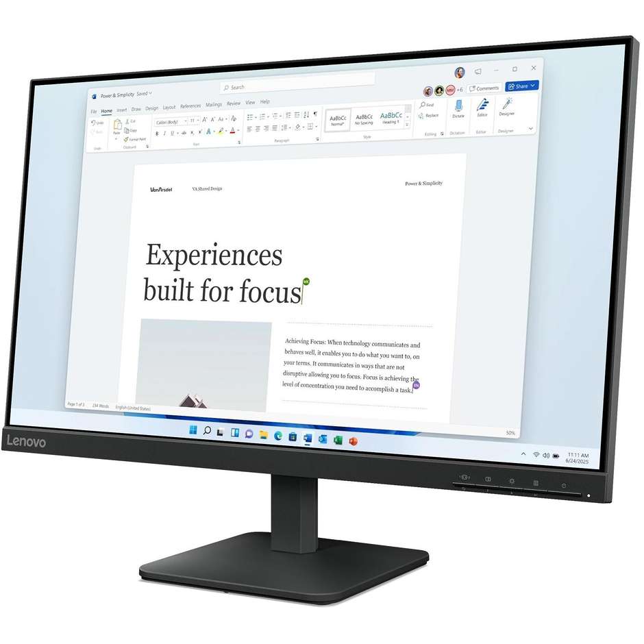 LENOVO 68C2KAC1I5 Monitor PC 23.8" 1920 x 1080 50/60 Colore Black