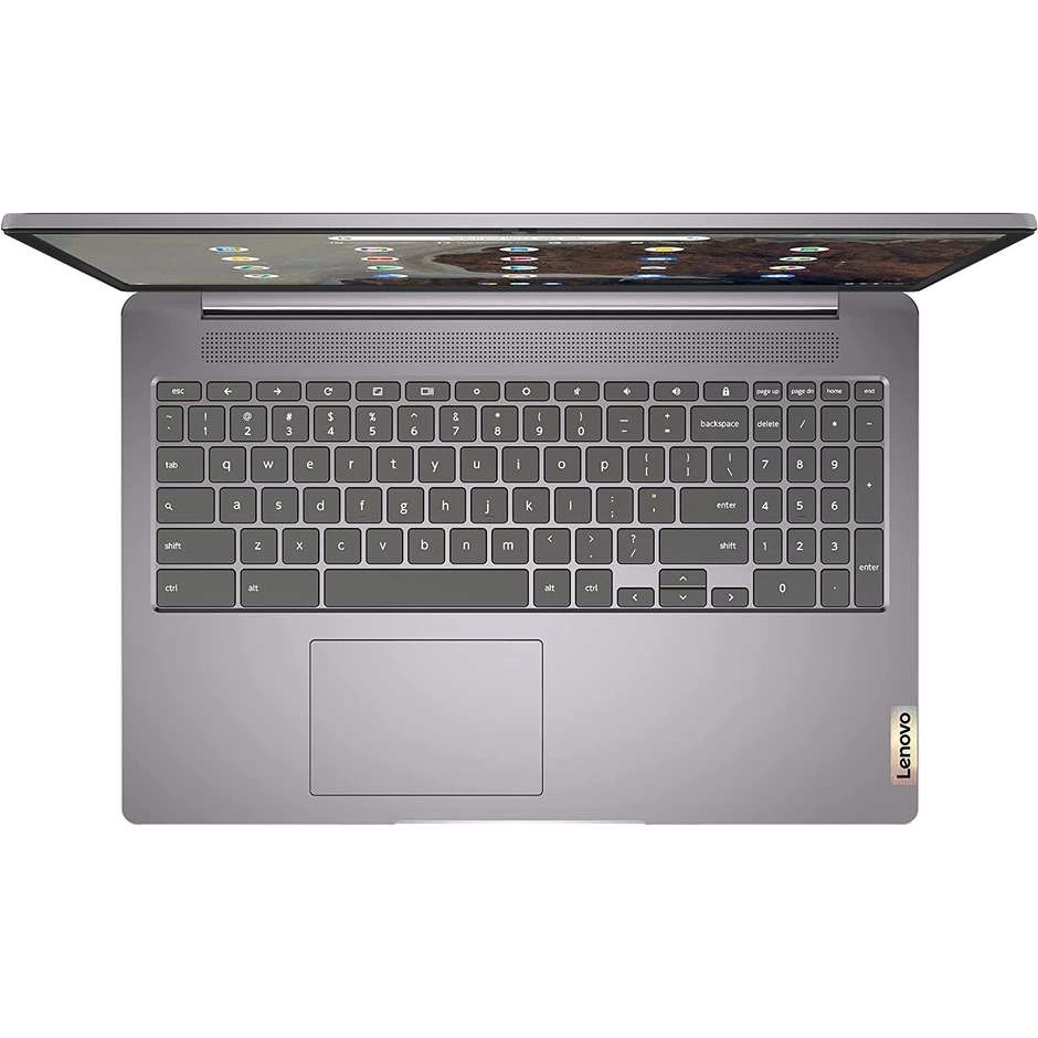 Lenovo 82N4004DIX IdeaPad 3 Notebook 15" Ram 8 GB Memoria 128 GB ChromeOS Colore Grigio